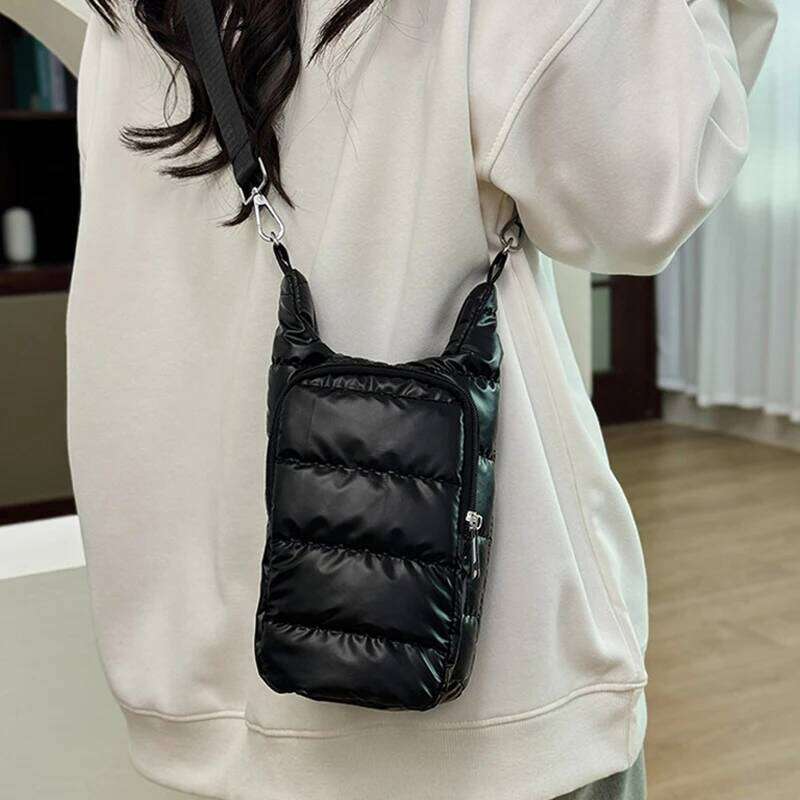 Shoulder Strap Carrier Nylon Front Pocket Holder Down Portable Water Bottle Sling Bag Case Travel Z260124