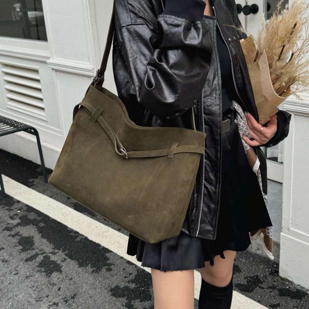 Luxury Shoulder Bags Totes Hobo Frosted Cowhide Tote Bag High End Practical Large Capacity Vintage Simple Handbag SENYY