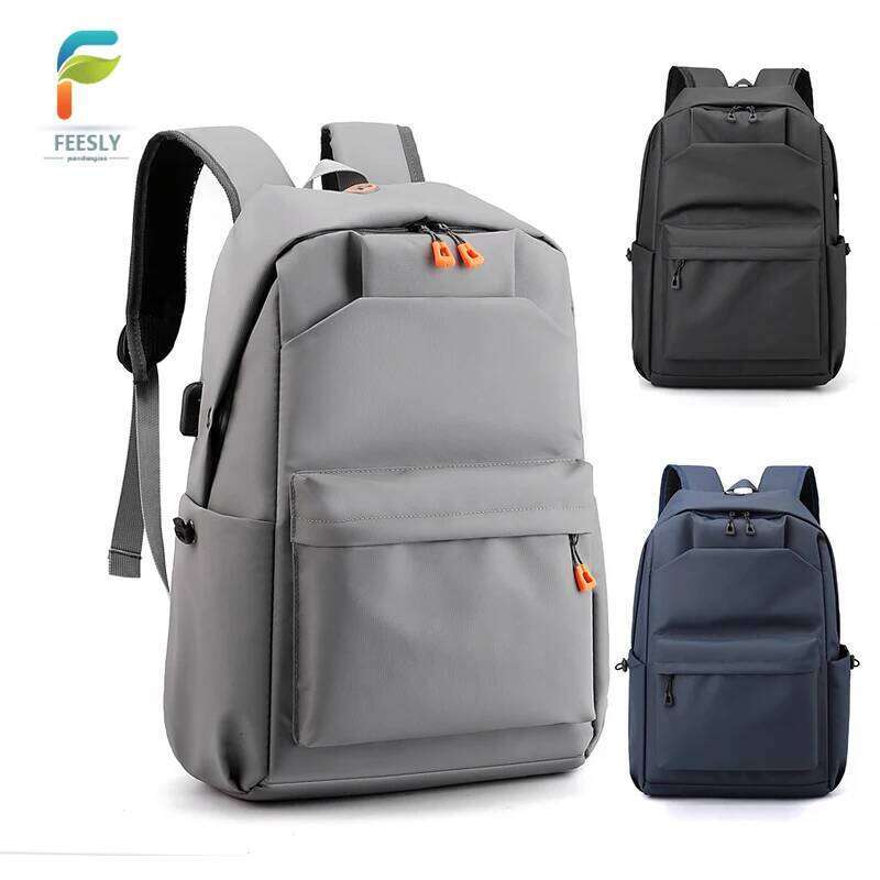 Men's stylish solid color backpack - lightweight durable, suitable for sports, travel and commuting, with laptop compartment Z260124
