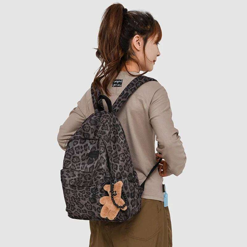 Leopard print Woman Backpack School Book Bags For Teenage Girls Boys New Female College Bag Student Lady leisure BagPack Z260124
