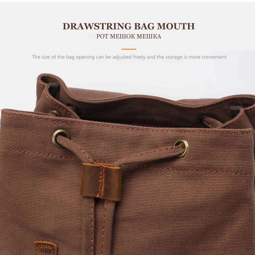 MARKROYAL Canvas Retro Men's Suitable 14 Inch Laptop Bag Vintage 36-55L Wear-resistant Backpack Coffee Dripshipping Z260124