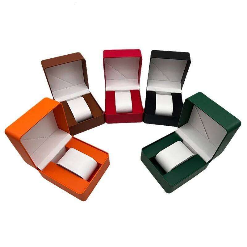 PU leather watch storage box, flip watch packaging box, watch display box
