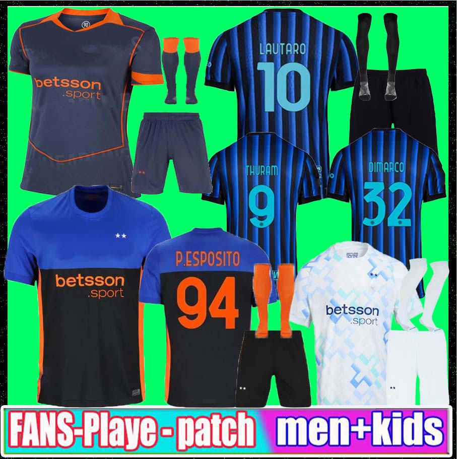 LAUTARO P.ESPOSITO 25 26 soccer jersey BARELLA THURAM DIMARCO INTERES MILANES 2025 2026 football shirt men kids set uniform DUMFRIES Fourth Kit maglie da calcio