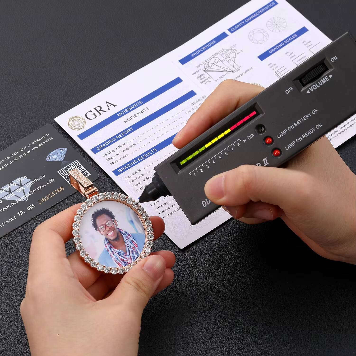 Custom Holder Moissanite Photo Pendant 925 Sterling Silver VVS Diamond Iced Out Custom Picture Pendant Hip Hop Memory Jewelry