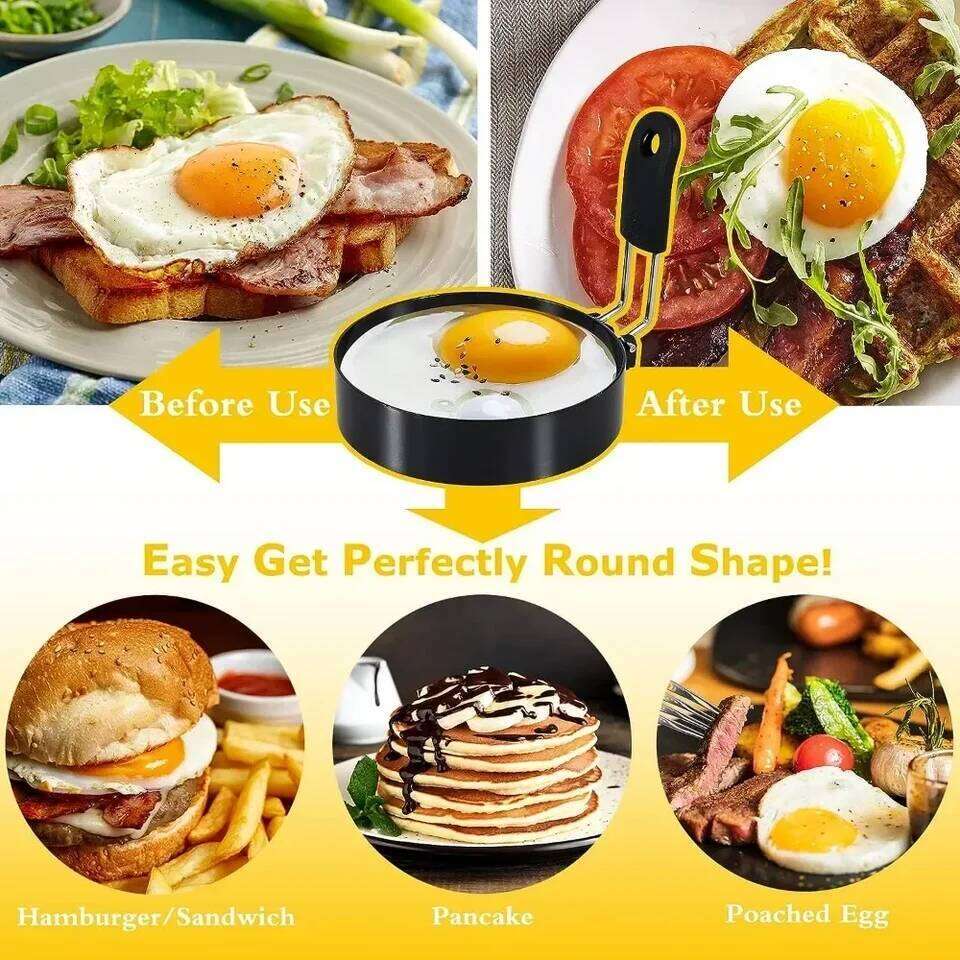 Anti-scald Fried Ring Professional Stainless Steel Nonstick Round Pancake Mold Cooking Egg Mould Breakfast Sandwich Tools