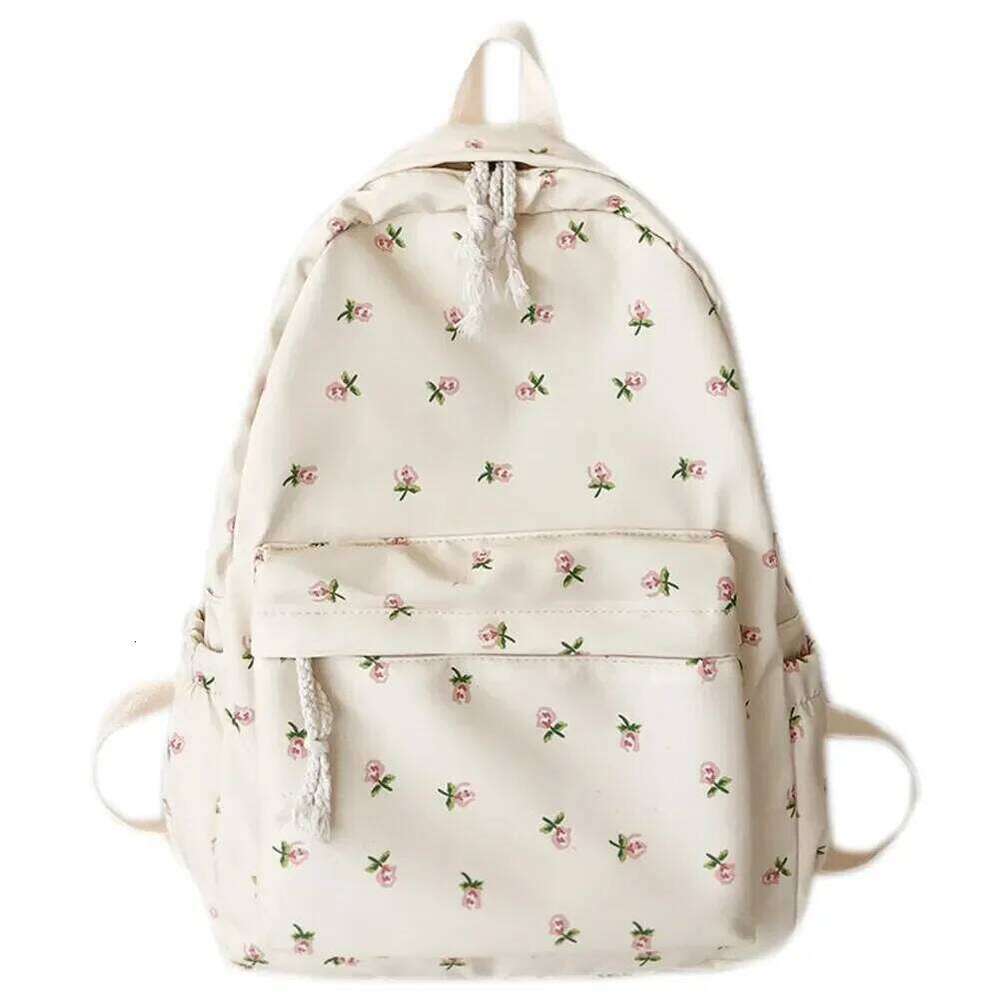 Korean Version Flower Student Shoulder Bag Teenage Cute Female Brand Nylon Schoolbag Canvas Backpack Z260124