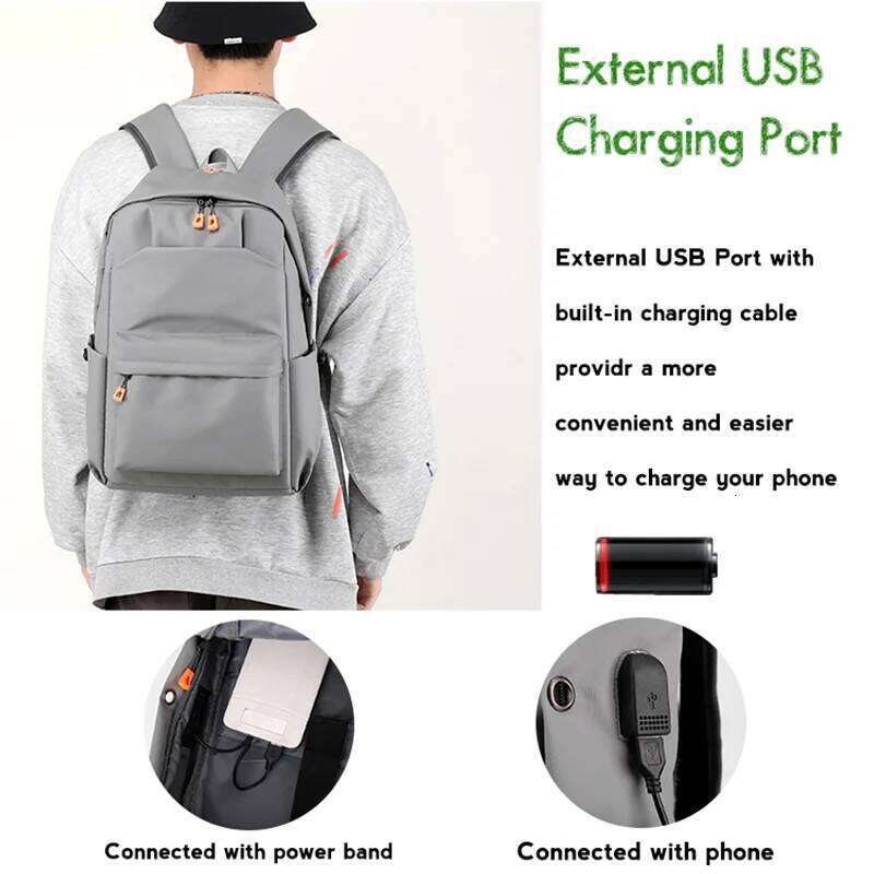 Men's stylish solid color backpack - lightweight durable, suitable for sports, travel and commuting, with laptop compartment Z260124