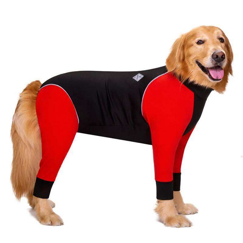 Waterproof Jumpsuit Male Female Clothes Zipper Dog Onesie Boy Girl Red Green Purple Pet Clothing For Medium Large Dogs
