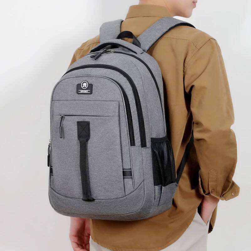 Large-capacity leisure backpack with multiple pockets - adjustable shoulder strap, zipper closure, polyester lining, suitable fo Z260124