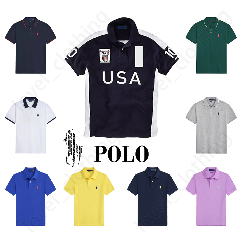 TOP Designer men Polos Shirts cotton luxury Short Sleeve Letter pony Embroidered Tops men women T-Shirts Cotton Casual men Tees Embroidery European sizeS-XXL
