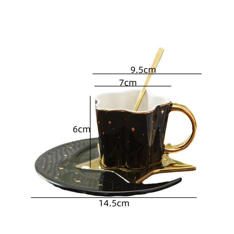 Ceramic Mugs Drinking Utensils Creative Star Moon Design Coffee Tea Latte Mug Office Home Kitchen Breakfast Milk Cup Decor Gifts