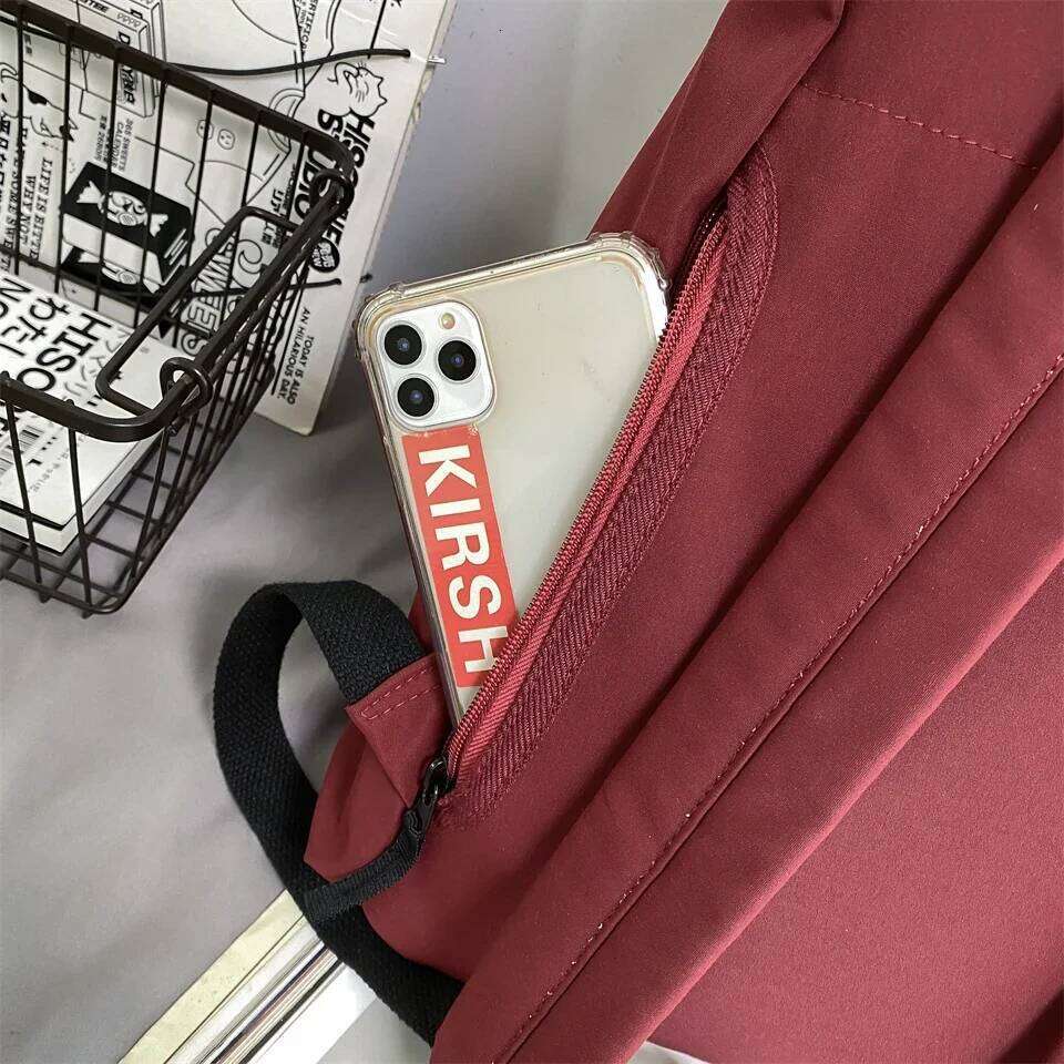 Nylon Versatile Large Capacity Waterproof School Student Backpack Washable Black Grey White Red Computer Bag Unisex Z260124