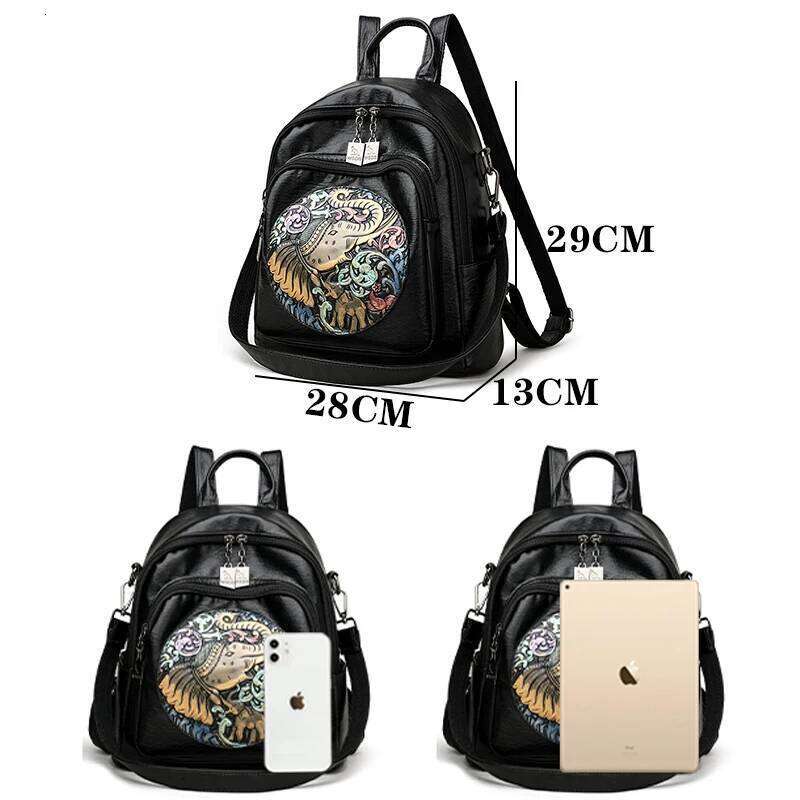 2024 Elephant Print Design Backpacks High Quality Leather Solid Color Backpack Luxurious Women's Brand Travel Mochilas Sac A Dos Z260124