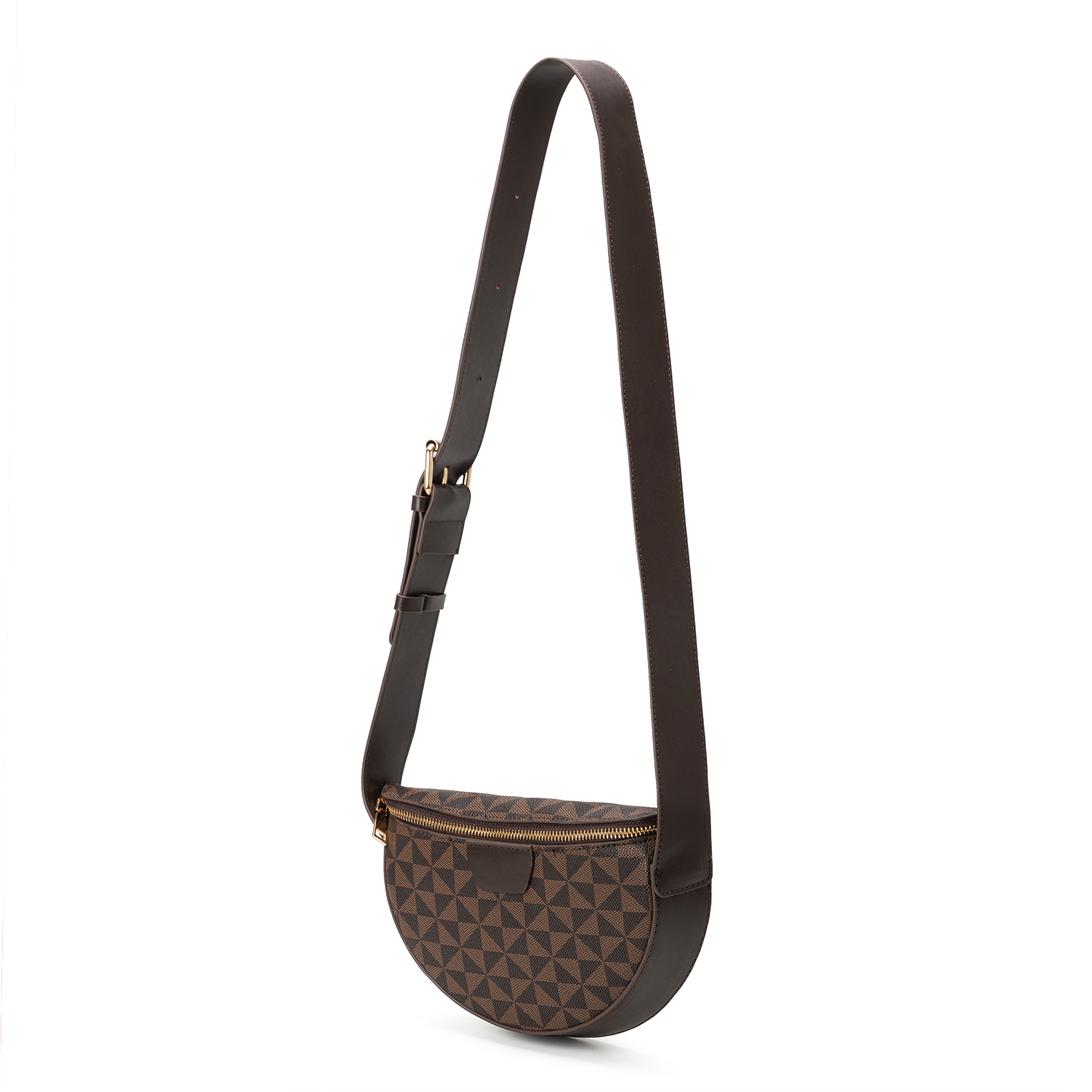 Lacel Urwebin 2026 new casual and fashionable waist bag printed wide shoulder strap coin purse simple and trendy saddle bag for women