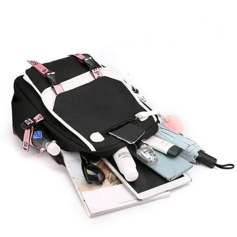 Korean Style High School for Teenage Girl Fashion Black White Student Girls Backpack Schoolbag Cute Book Bag Z260124
