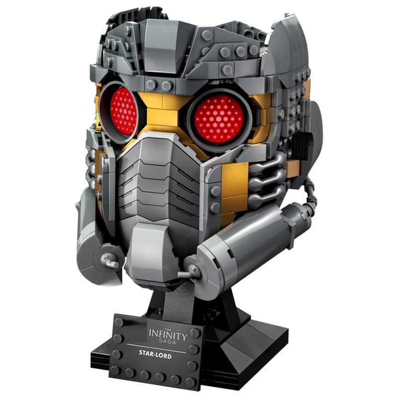 99021 Star-Lord Mask Helmet Model Assembled Small Brick Toy