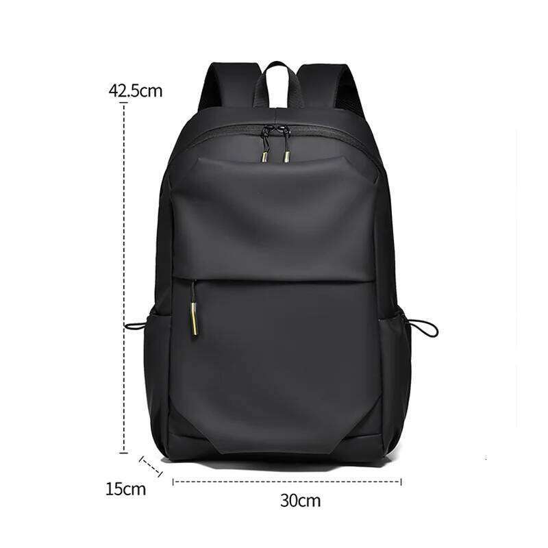 Large Capacity Black Backpack - Water-Resistant, Lightweight College Laptop Daypack with Adjustable Straps for High School Z260124