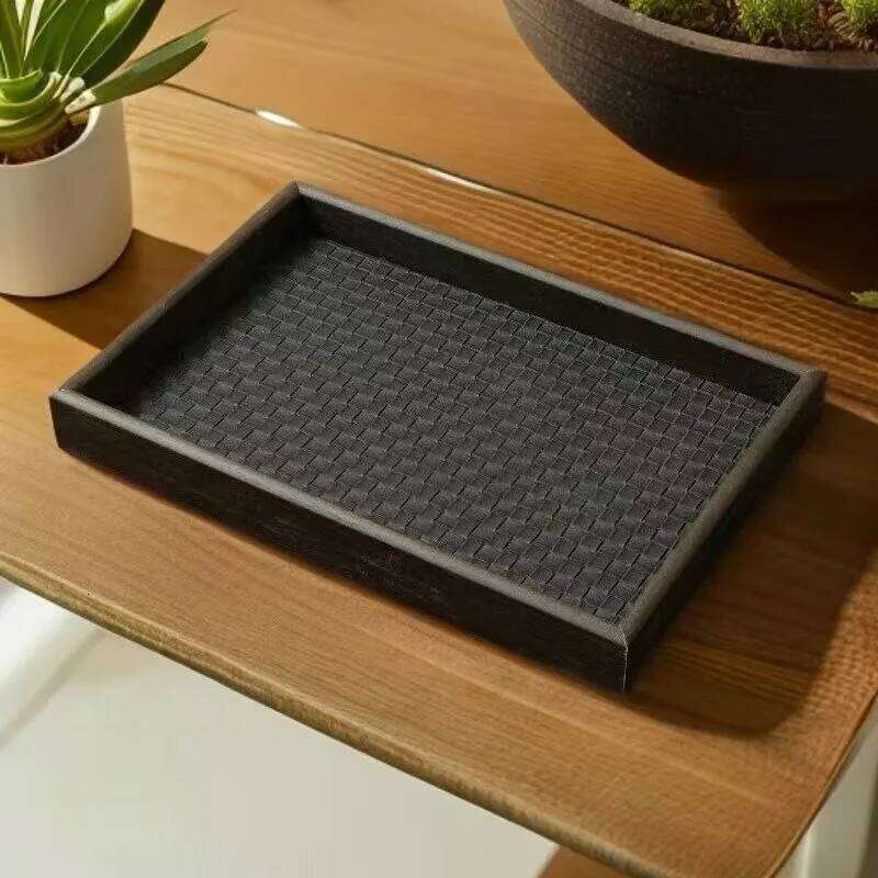 Wood Grain Color Tray Light Luxury Bathroom Toilet Sink Cosmetics Jewelry Aromatherapy Storage Box