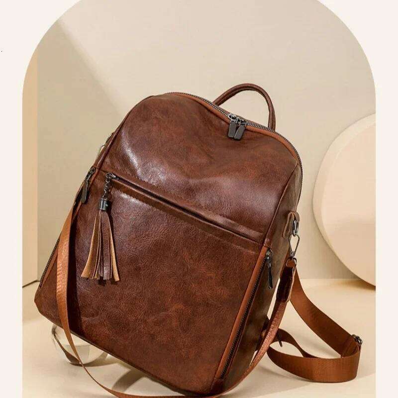 Women's Fashion new retro commuter backpack Multifunctional large capacity simple portable shoulder bag Z260124