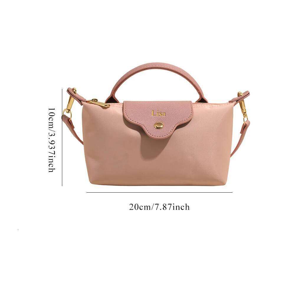 Customized name casual handbag, versatile color-blocking nylon fabric single-shoulder bag, crossbody small cloth bag Z260124