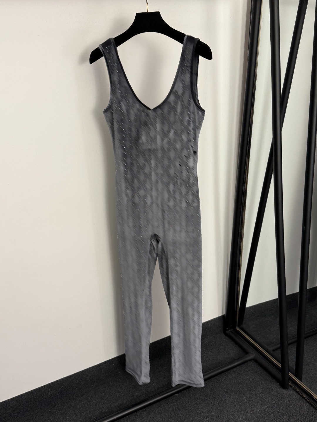 sweatpants leggings for women designer Rhinestone Embellished Velvet Catsuit Full Body GG letter Stretch Fitted Jumpsuit luxury Sparkling Party Wear