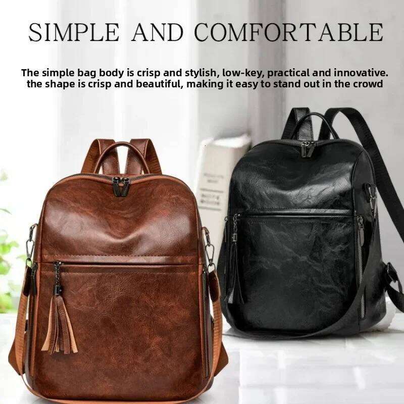 Women's Fashion new retro commuter backpack Multifunctional large capacity simple portable shoulder bag Z260124