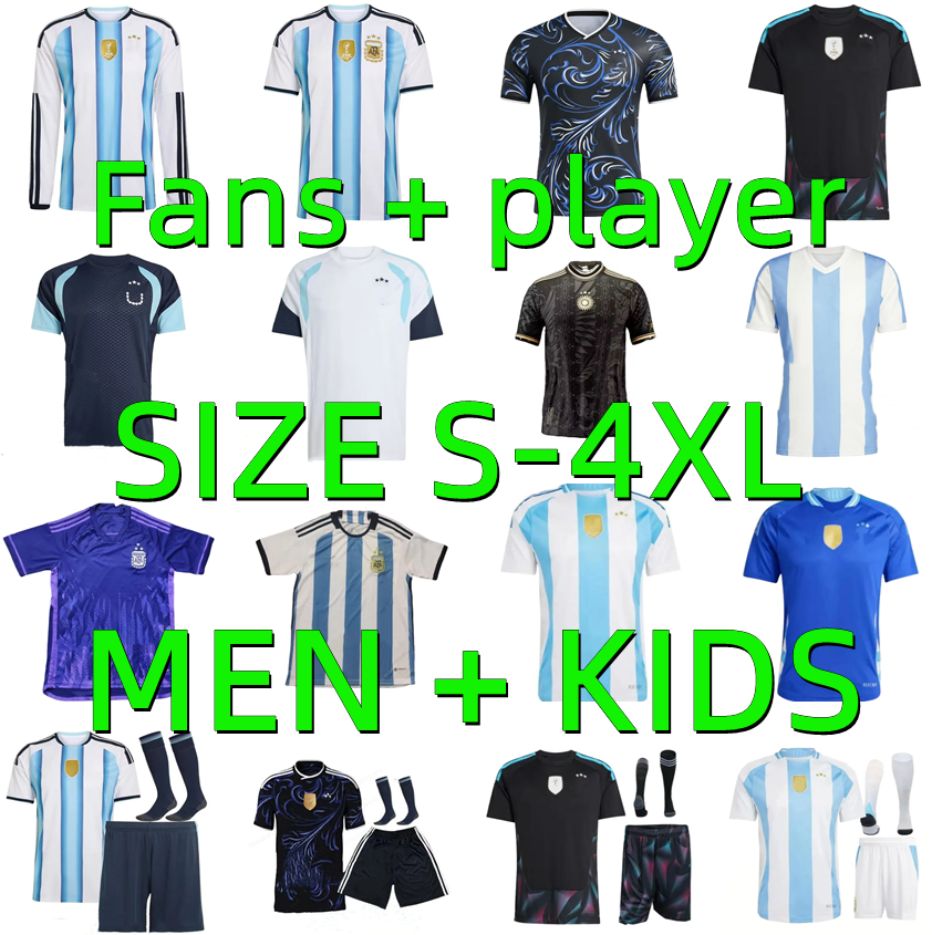 2026 Argentina DI MARIA soccer Jerseys player version 24 25 26 27 MESSIS ENZO J.ALVAREZ DYBALA MARTINEZ Maradona de paul football shirt Men Kids uniforms Long sleeved