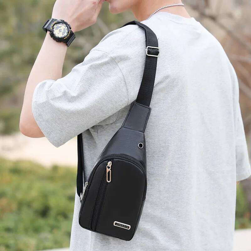 2025 Vintage Men Shoulder Bag Fashion Business Package Leather Crossbody Sling Messenger Bags Big Capacity Male Chest Pack Z260124