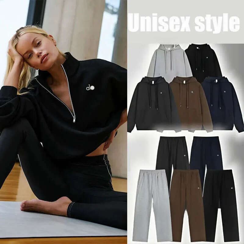 Women Men Sets jackets Zip Sweatshirt Sweatpants set Pullover Hoodie Jacket Pullover Yoga 1/4 Full Zip Crew Pants Clothes Timeless