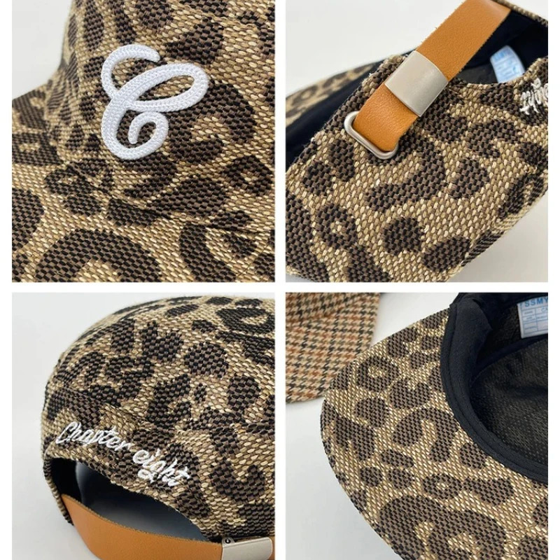 Spicy Girl Retro Flat-top Leopard Print Plaid Baseball Cap Womens Spring Autumn Men Hip-hop Sun Hat Korean Groups Cap 260113