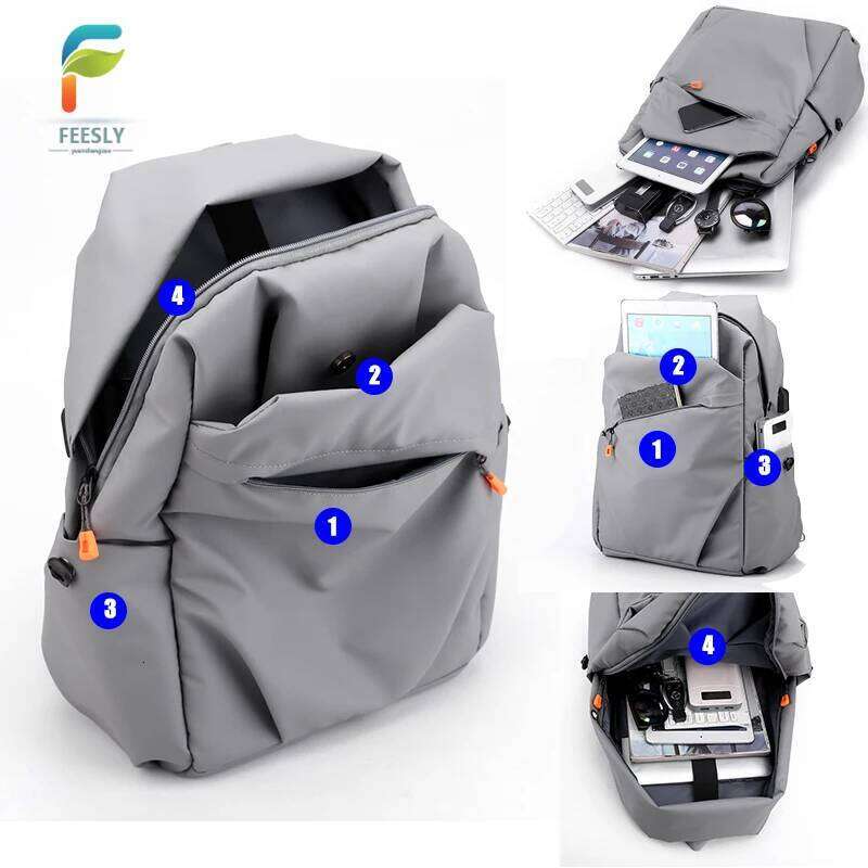Stylish simple backpack - lightweight, large capacity with laptop compartment, suitable for school, travel and work Z260124