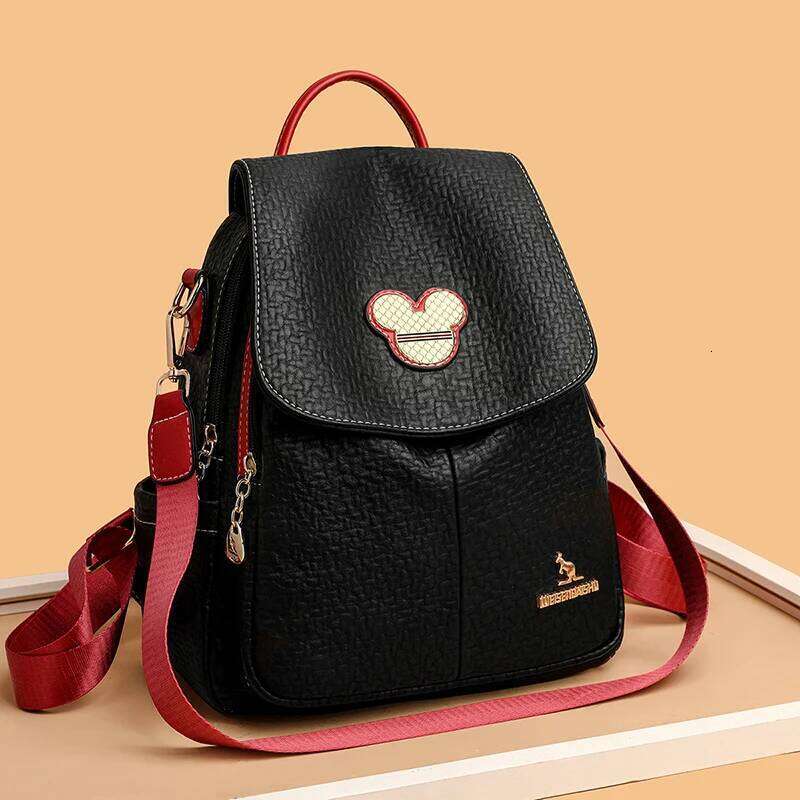 2024 Luxury Travel Fashion School Bag Multiple Pockets Leather Brand Women Classic Backpack Girls Mochilas Feminina Z260124