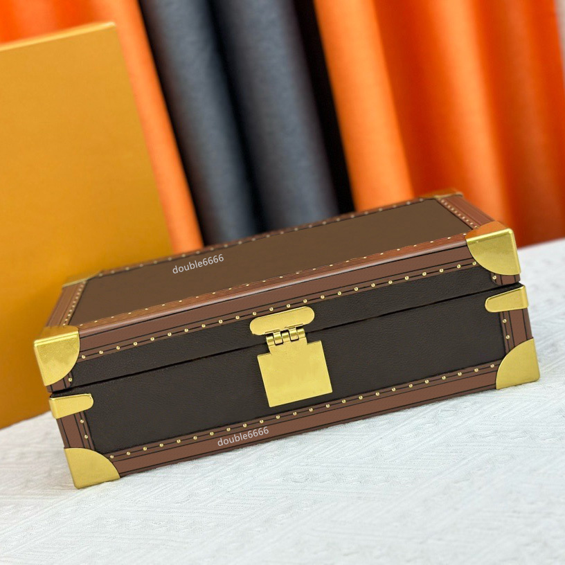 Designer Women's 8 Watch Box Classic Canvas Box Hard Storage Box Flower Plaid Clutch Luxury Watch Box Retro lady bag tote handbag Fashion hand bag