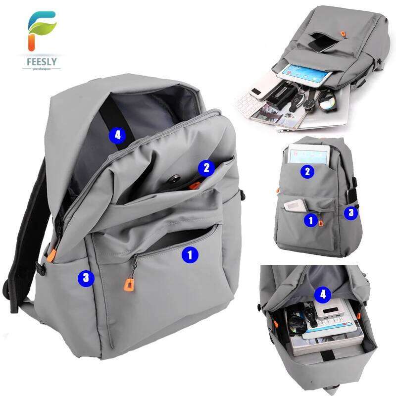 Men's stylish solid color backpack - lightweight durable, suitable for sports, travel and commuting, with laptop compartment Z260124