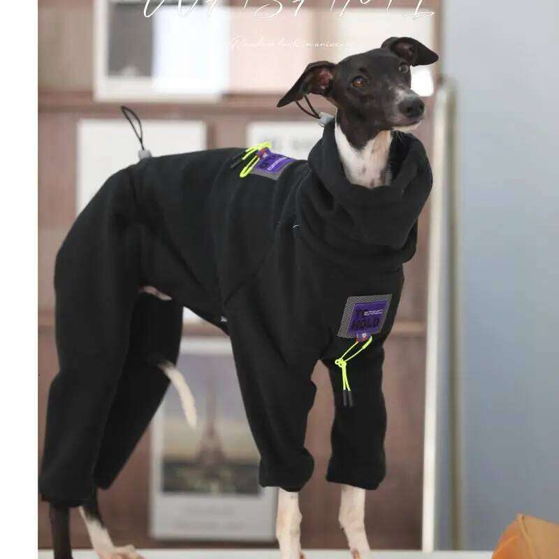 Famous brand Fashion Italian Black Stretch Soft Whippet legged Outing Dog Greyhound Warm Clothes in Winter pupakaIK