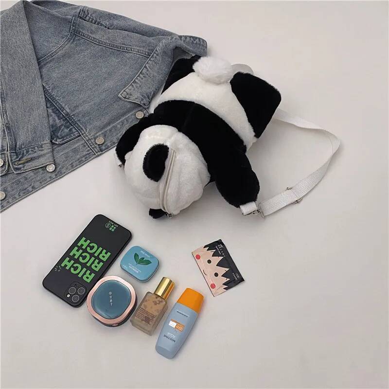 Backpacks Cute Cartoon Animals Shoulder Stuffed Panda Phone Children School Bags Girls Birthday Gift