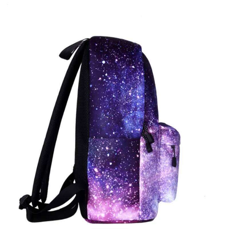Fashion Women's Canvas Universe Starry Sky DIY Girls Student School Bags Large Capacity Female Backpack 2024 Z260124