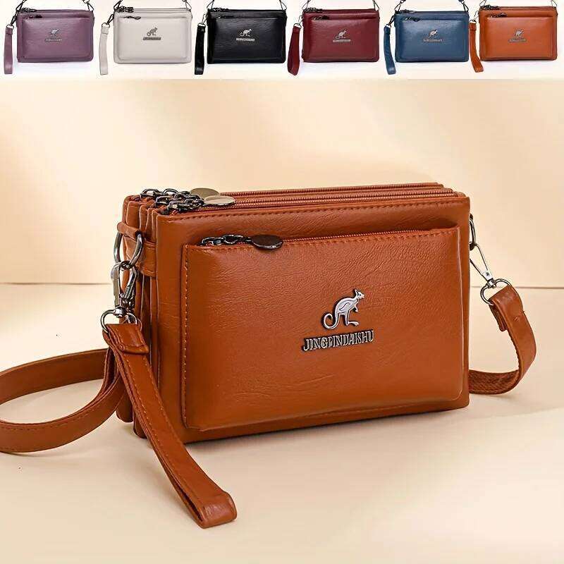 Large Capacity Soft Single Crossbody Bag Flower, Shoulder Strap Direction, Random Zipper Pull Direction