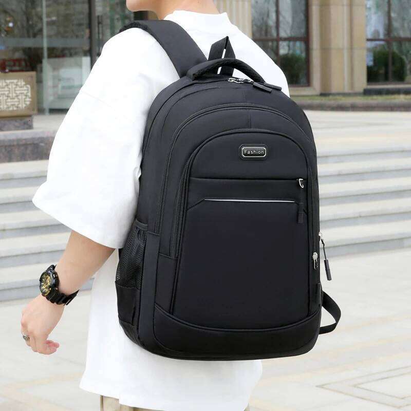 A neutral backpack equipped with a laptop compartment, adjustable shoulder strap, suitable for commuting and traveling Z260124