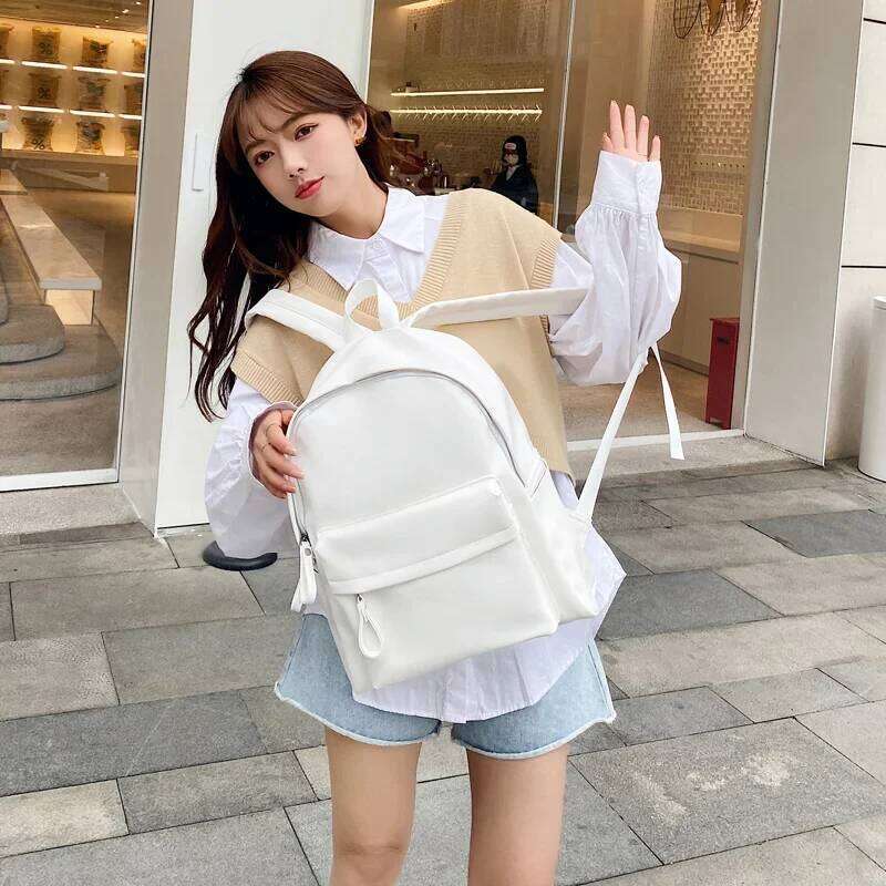 Fashion Woman Backpack Large Capacity Leather Laptop Bagpack High Quality Book Schoolbag for Teenage Girls Student Mochila Z260124