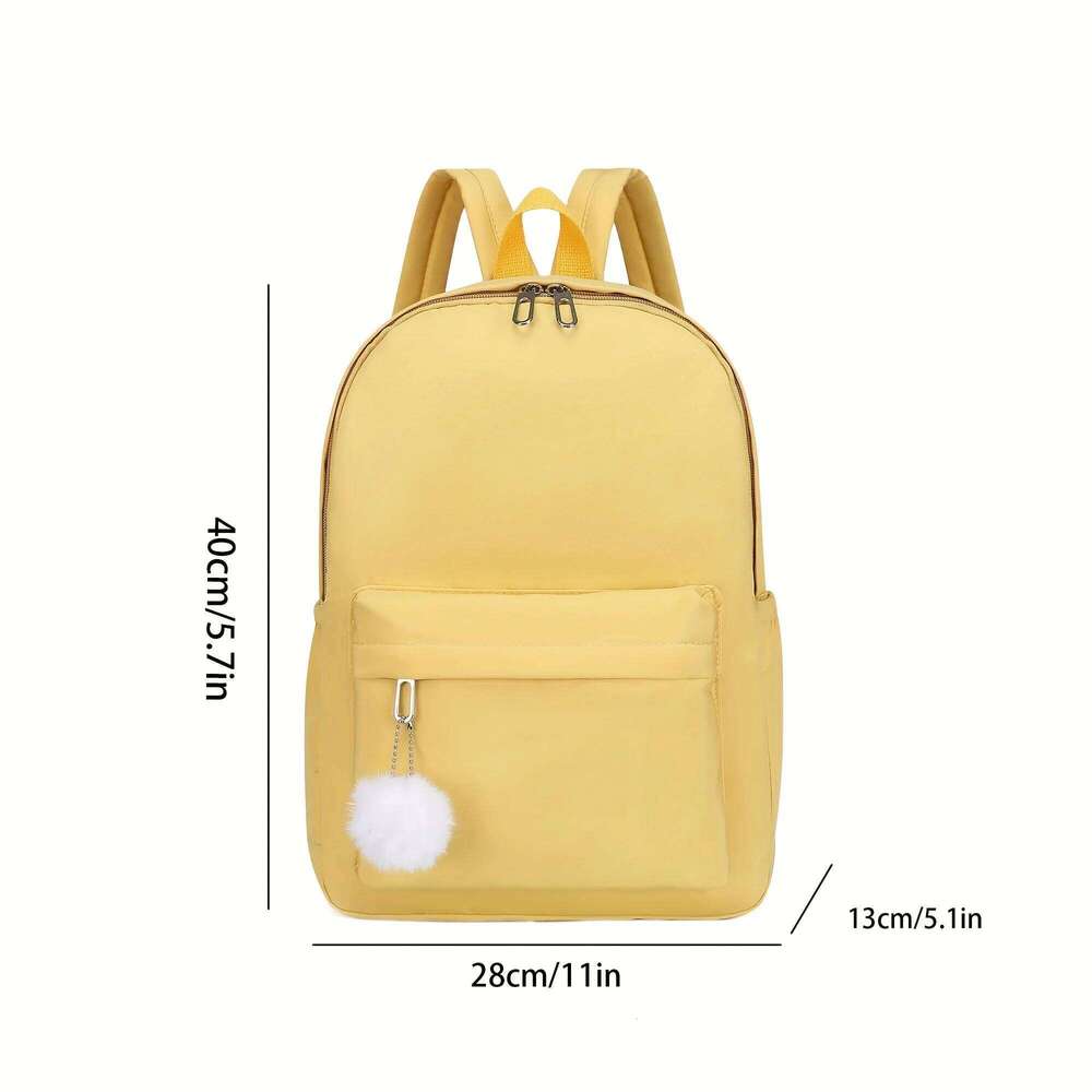 Large Capacity Casual Backpack, Macaron Color Fashionable Travel Bag, Simple College Style Z260124