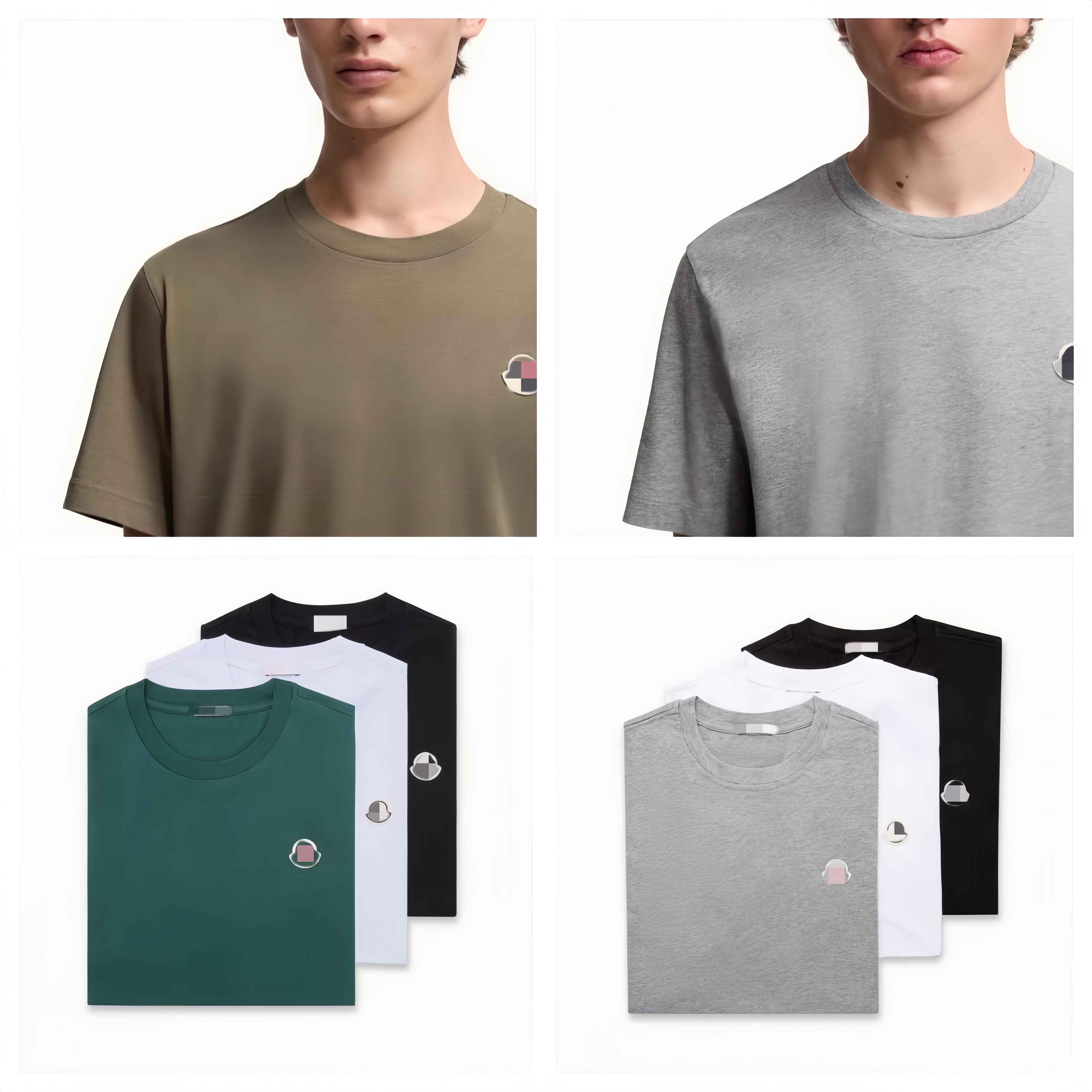 300g Pure Cotton T Shirt Tee With MON Logo Brand Italy Designer Summer Tees T-shirt Women NEW Style Boy Men Woman Man