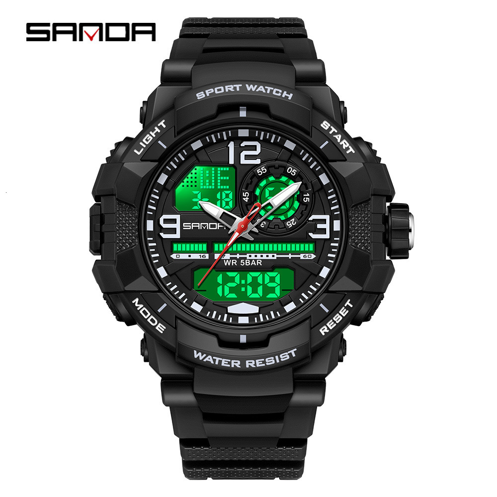 Men Sport Watches Multifunction Big Dial Waterproof Digital Hand Clock Boy Original Wristwatch Male 240428