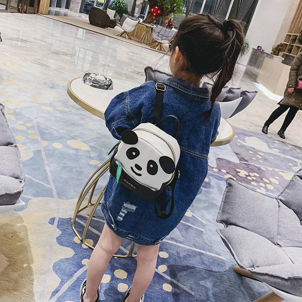 Customized Backpack Kindergarten School Cartoon Panda Name Embroidered Children's Cute PU Fashion Gift Bag
