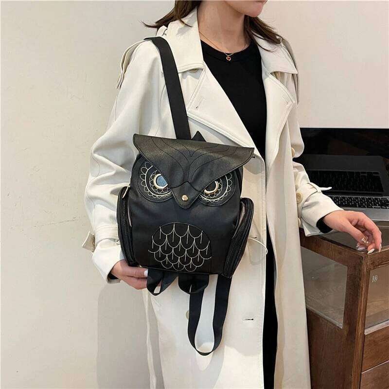 Owl Shape Embossed Shoulder Bags Satchel Travel Bag Fashion Womens' PU Backpack Casual Z260124