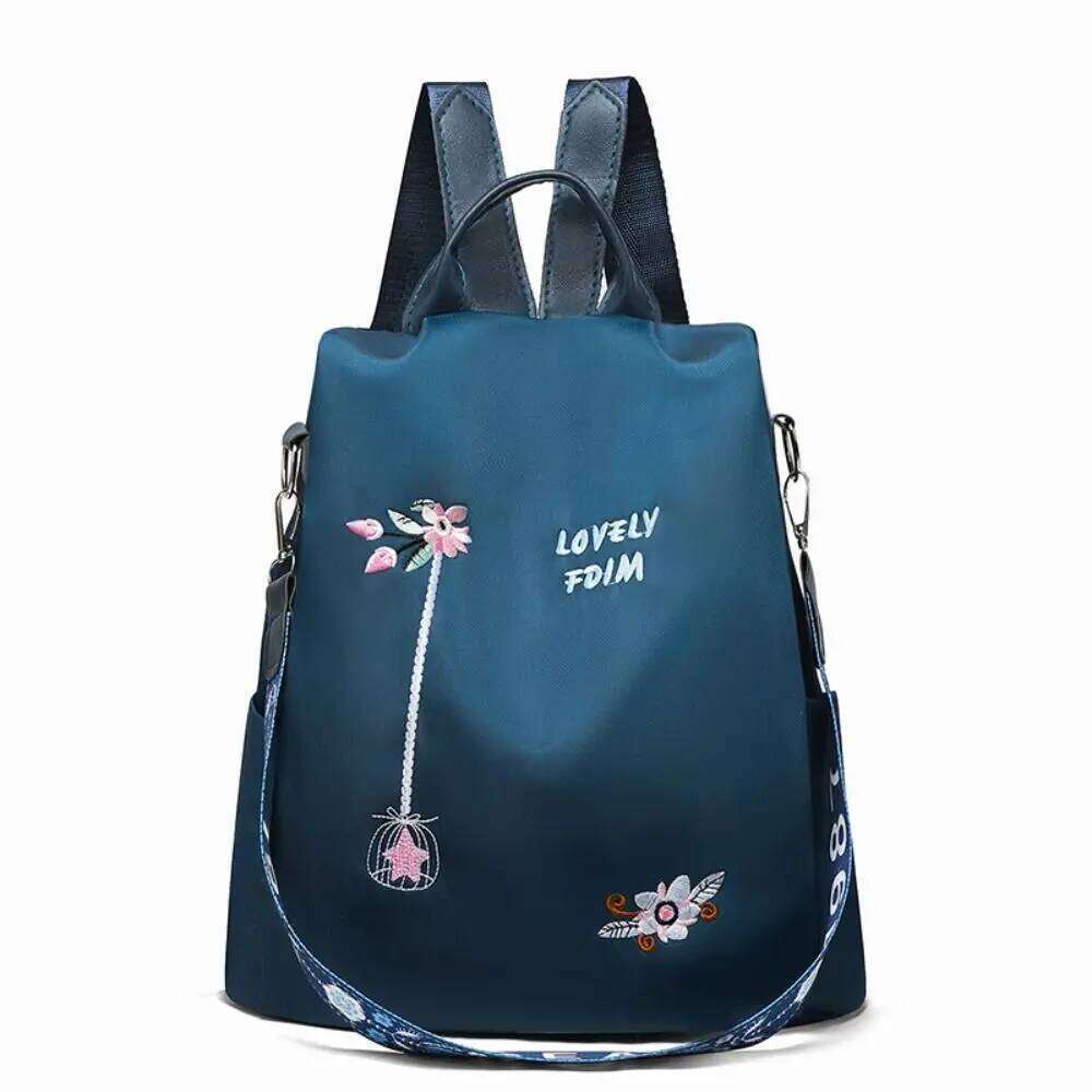 Waterproof Oxford Women Backpack Fashion Anti-theft School Bag Embroidery Female Large Capacity Travel Shoulder Handbag Z260124