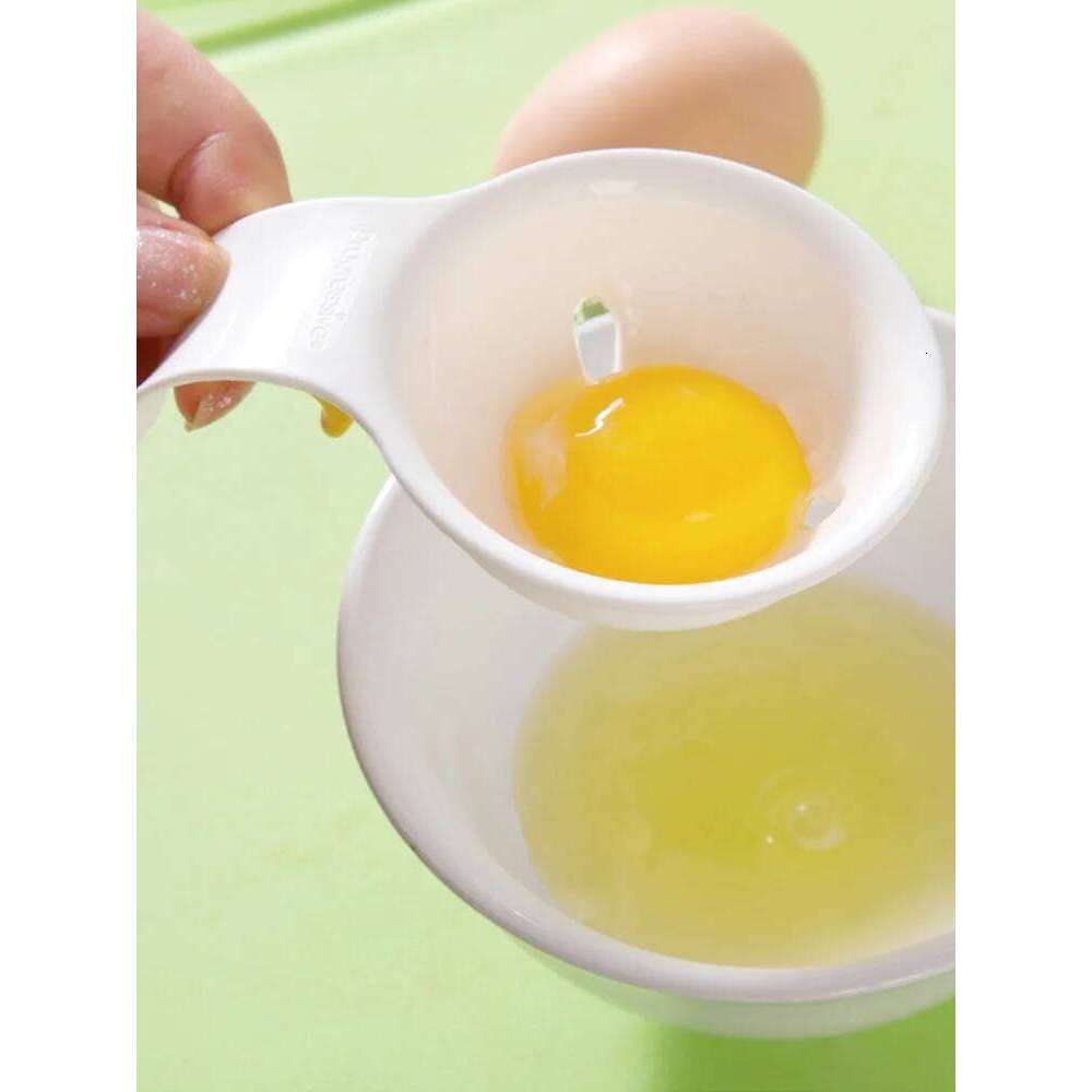 1PC Food Grade Plastic White Separator with Bowl Edge Silicone Buckle for Liquid Manual Egg Filter