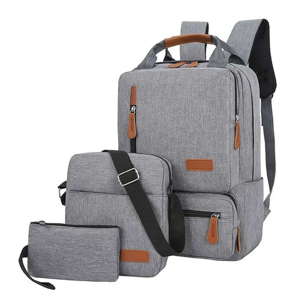 3pcs Set Women Men Laptop Backpack Shoulder Bag Small Pocket for Travel School Business Work College Z260124