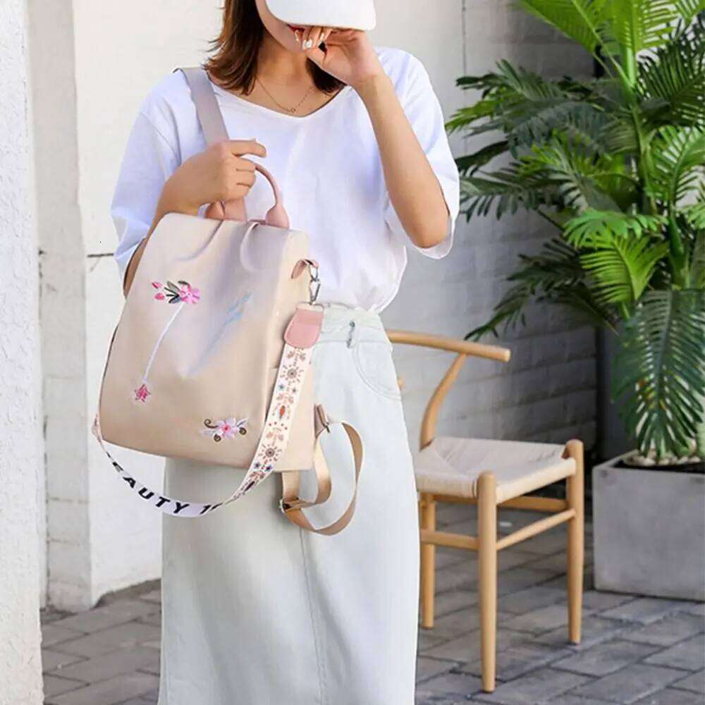 Waterproof Oxford Women Backpack Fashion Anti-theft School Bag Embroidery Female Large Capacity Travel Shoulder Handbag Z260124
