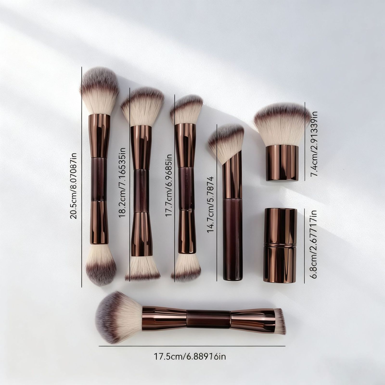 Makeup Tools Hourglass Makeup Brushes Set VEGAN Travel Set with a pouch Soft Synthetic Hair Metal Handle Deluxe Cosmetics Brush Kit 231020